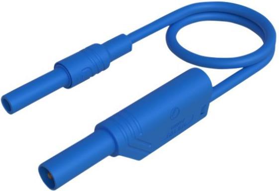 Actual product image Hirschmann Test & Measurement Test lead, plug, 4 mm - socket, 4 mm, blue, brass, nickel-plated, 2m