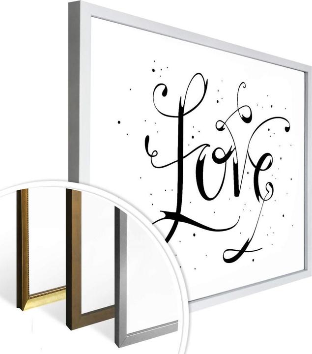 Actual product image Trenddeko Handlettering Love - white (30 x 24 cm)