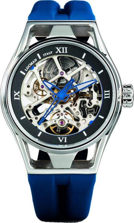 Immagine prodotto Locman Italia Orologio da uomo Montecristo Skeleton Automatico Blu Ref. 0538 (Orologio da polso analogico, 42 mm)