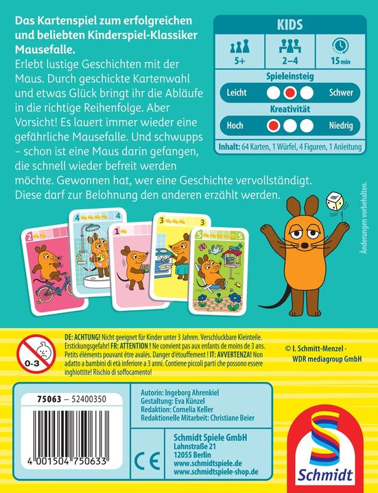 Produktbild Schmidt Spiele Die Maus, Raus aus der Mausefalle (d) (Deutsch)