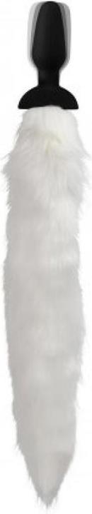 Actual product image Tailz Vibrating Anal Plug with Fox Tail White