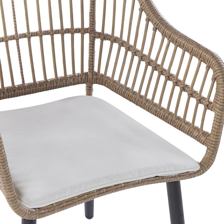 Produktbild Beliani Gartenmöbel Set Rattan natürlich 6-Sitzer Auflagen beige ALIANO II (159 cm)