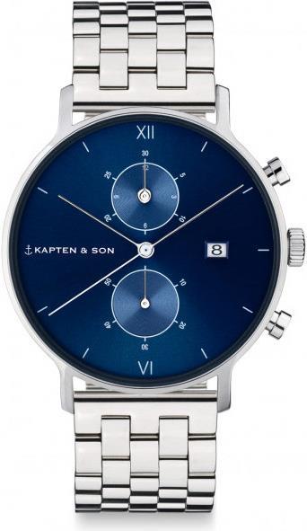Produktbild Kapten & Son Chrono Silver Blue Steel (Analoguhr, 40 mm)