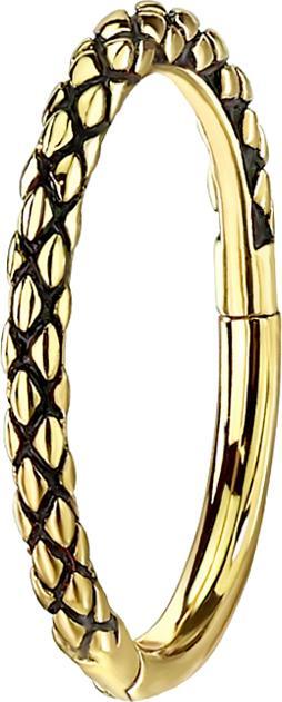 Produktbild Star Piercing Micro Segmentring klappbar vergoldet Eidechsenhaut (ohne Messing, Chirurgenstahl 316L)