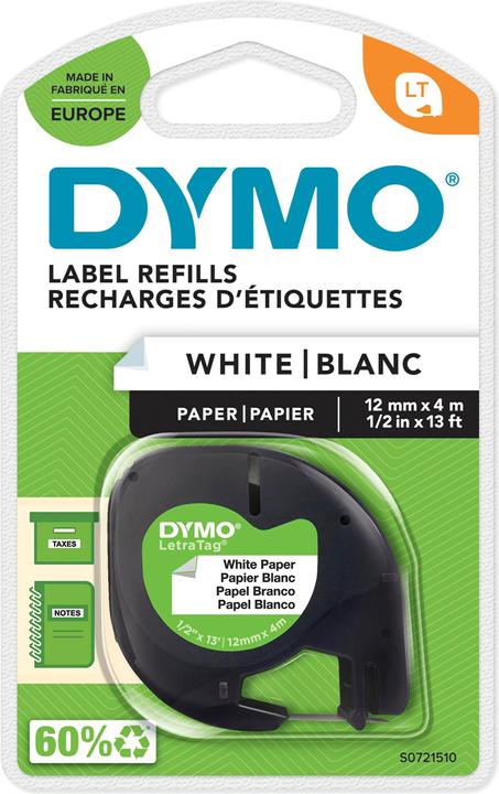 Immagine prodotto Dymo Nastro di carta nero su bianco (1.20 cm, Bianco)