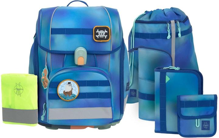 Image du produit Lässig Schulrucksack-Set Boxy, Grün / Blau (21 l)