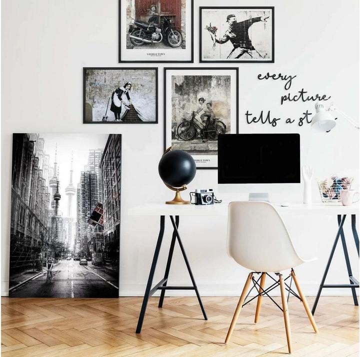 Image du produit Trenddeko Poster Banksy – Der Blumenwerfer 100 x 80 cm, Papier (7 x 7.5 x 98 cm)