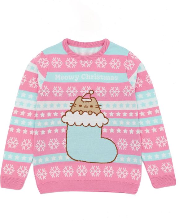 Immagine prodotto Pusheen Felpa natalizia a maglia per bambine (158, 164)