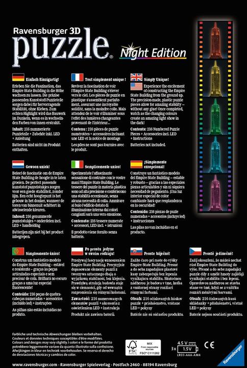 Image du produit Ravensburger L'Empire State Building la nuit (216 pièces)