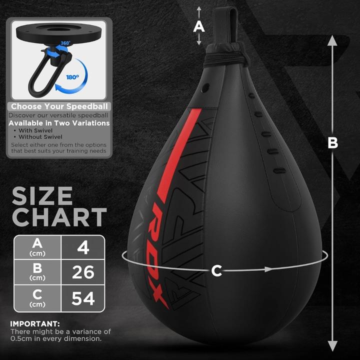 Image du produit Rdx 2Pc Speed Ball F6 Matte Red + Swivel