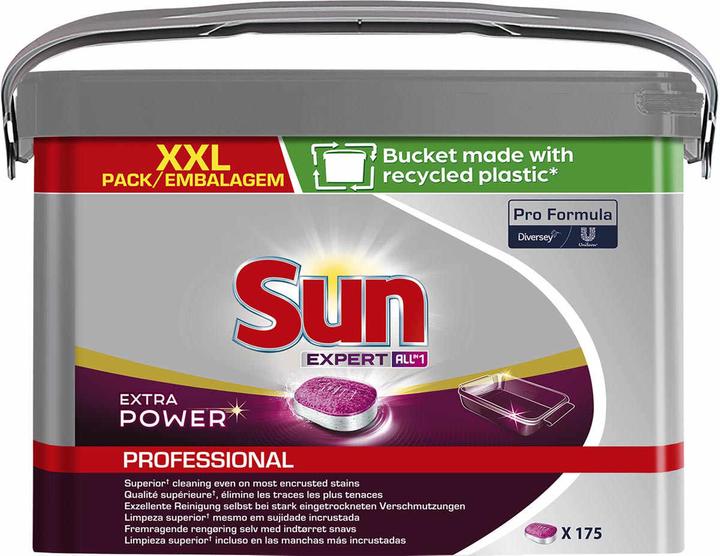 Diversey Sun Professional All in 1 Extra Power 175 extra starke Spülmaschinen-Tabs in der Box (Tabs)