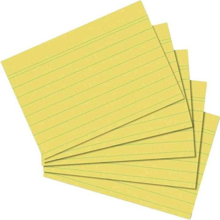 Herlitz Schede, DIN A7, foderate, giallo in carta, 170 g/m², senza legno, colore della linea: blu, doppio (A7, 170 g/m², 100 x)
