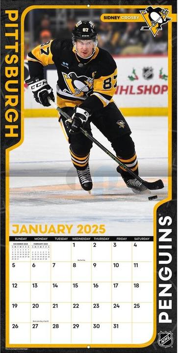 Produktbild NHL - Pittsburgh Penguins - 30.5 x 30.5 cm Team Wandkalender 2025 (30.5 x 30.5 cm, Französisch, Italienisch, Spanisch, Deutsch, Englisch)