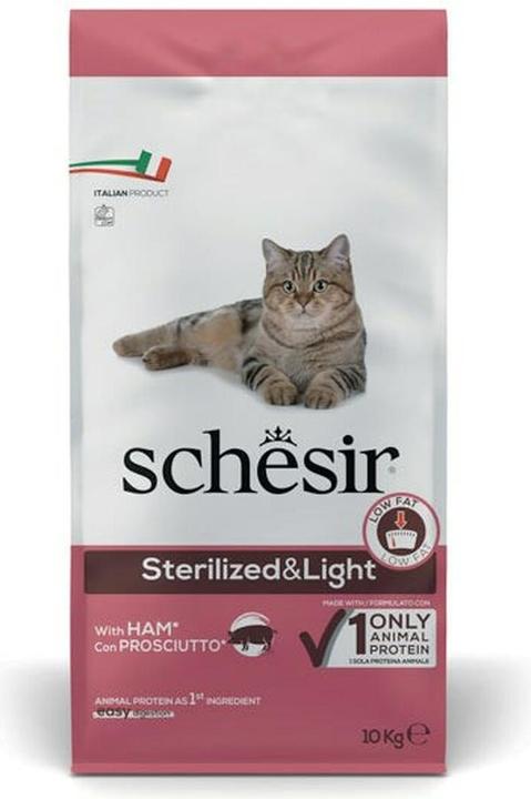 Schesir Adult Sterilized & Light with ham - dry cat food - 10kg (Adult, 10000 g)