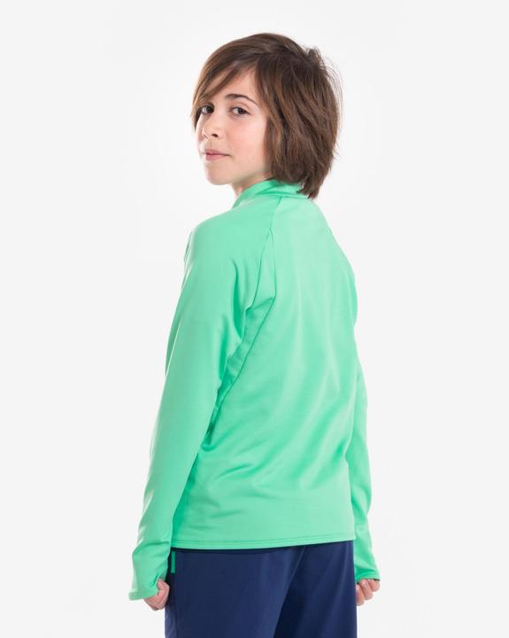 Produktbild Kiprun Laufshirt langarm warm 1/2 Reissverschluss Kinder Running - Warm 100 grün (152)