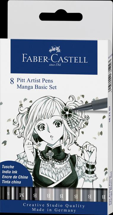 Produktbild Faber-Castell Pitt Artist Pen Manga Basic Set (Grau, Schwarz, 8 x)