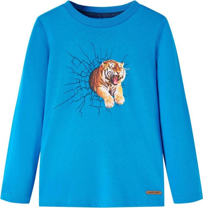 Image du produit VidaXL T-shirt manches longues enfant bleu cobalt 128,Matière : 100 (128)