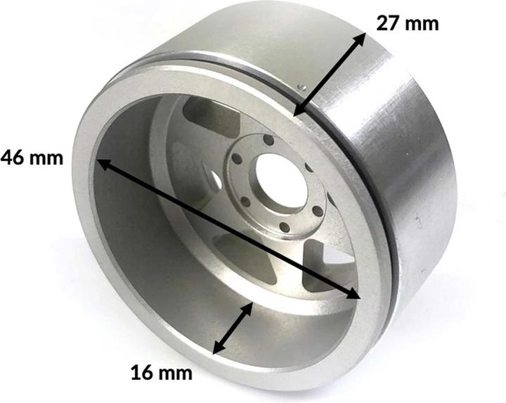 Produktbild Metsafil beadlock wheels gear schwarz/silber 1.9 (2 st.) ohne radnabe