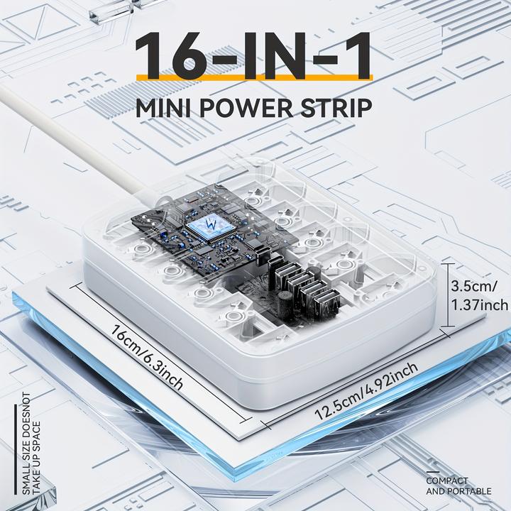 Produktbild PhoneLook 16-in-1 Steckdosenleiste (16 x, USB, Typ 13, 3 m)