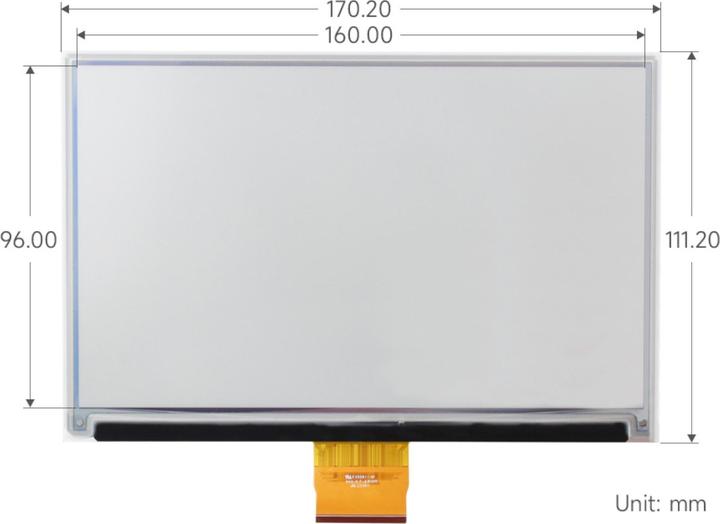 Immagine prodotto WaveShare Display e-ink a 6 colori 800x480 da 7,3 pollici HAT (E)