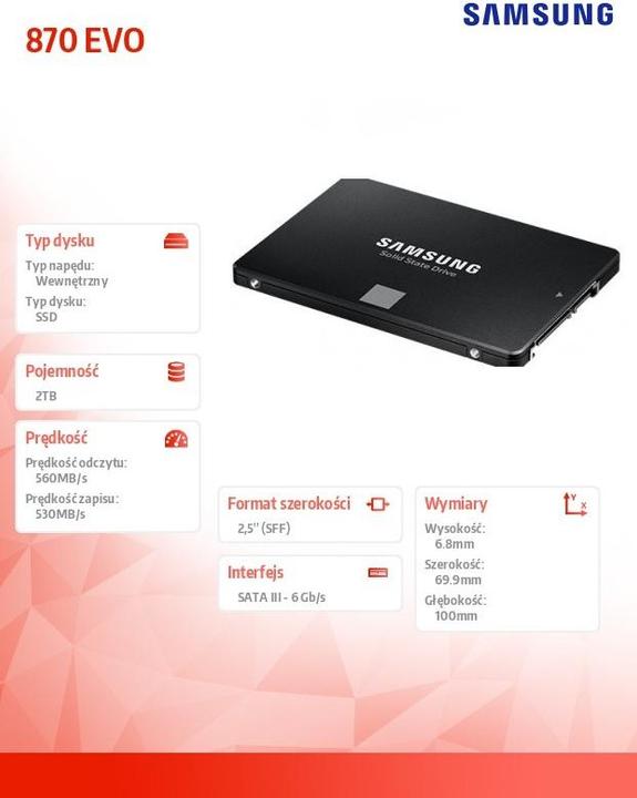 Produktbild Samsung 870 EVO (2000 GB, 2.5")