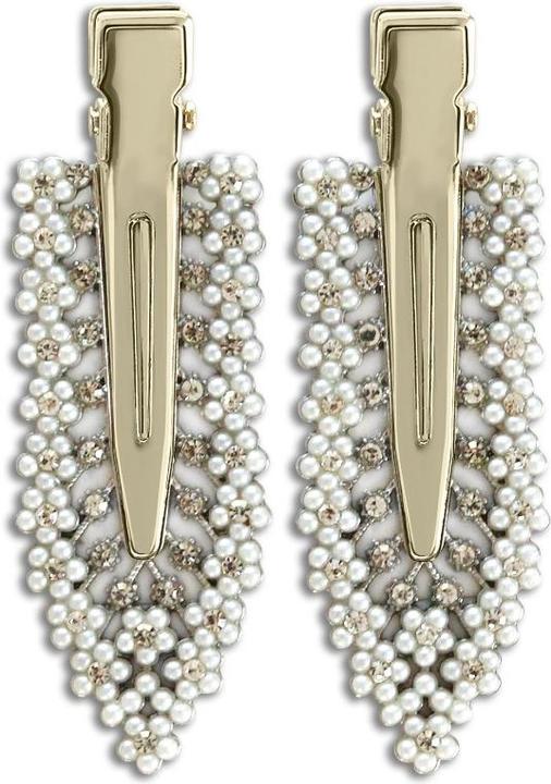 Actual product image Vanessa Beauty Seamless Clips - Silver Glamour Set (Hair tie, Emblazonments)