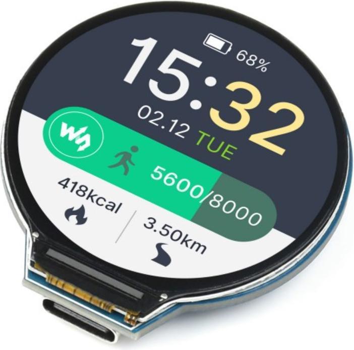 Actual product image WaveShare RP2040 1.28 Inch LCD Display Round