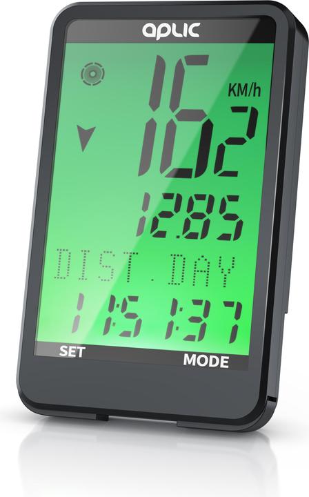 Produktbild Aplic Velocomputer, Fahrradcomputer, 17 Funktionen, kabellos, inkl. Geschwindigkeitssensor, Tachometer