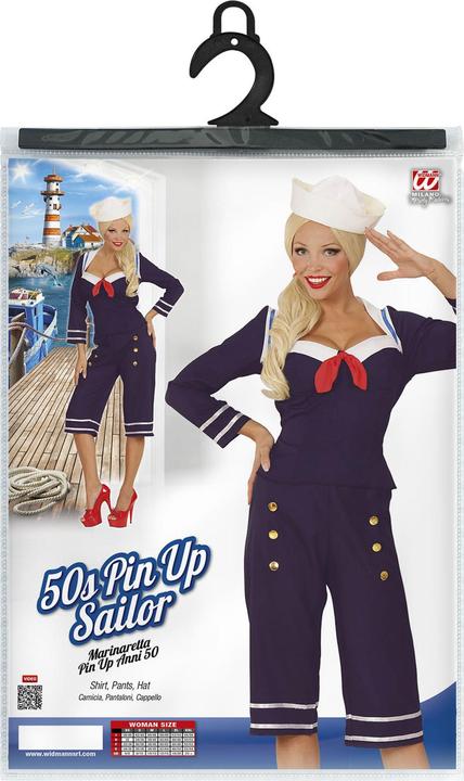 Image du produit Widmann Années 50 PIN UP SAILOR GIRL (haut, pantalon, casquette), S (S)
