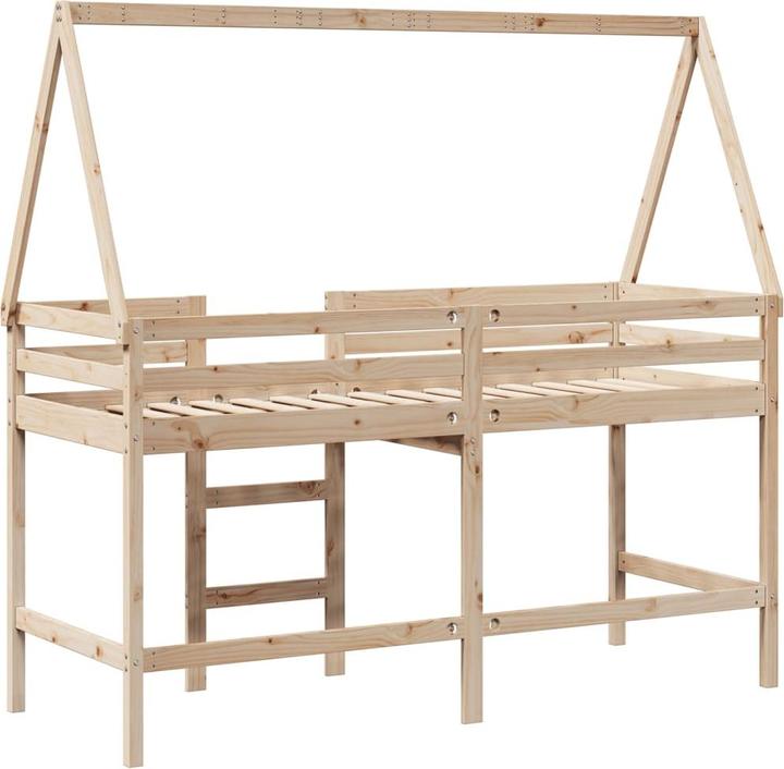 Actual product image VidaXL Loft bed with ladder roof bed children's bed play bed 90x190cm solid wood (90 x 190 cm)