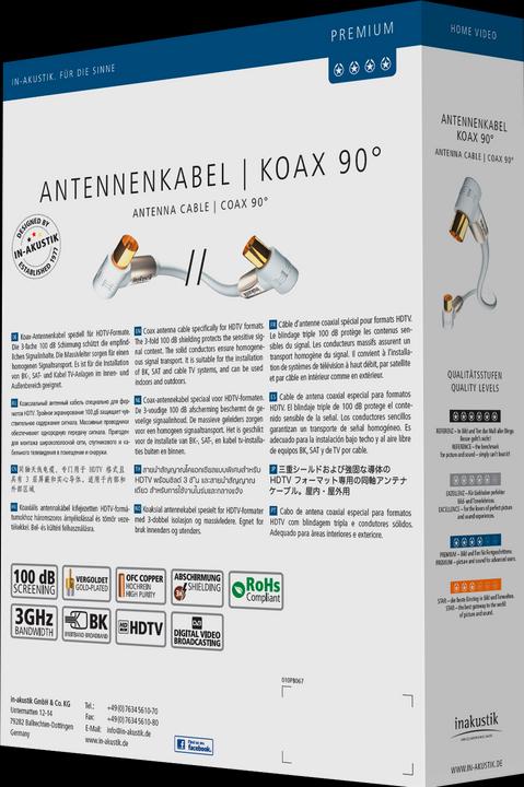 Actual product image Inakustik Premium 90° (100 dB, Antenna cable)