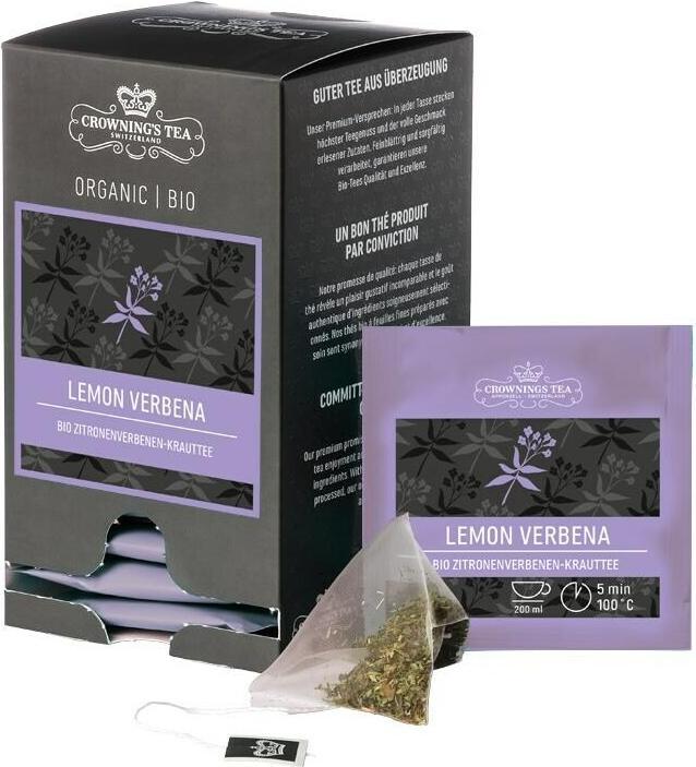 Crownings Lemon Verbena Premium Bio Tea, paquet de 15 sachets (2 g)