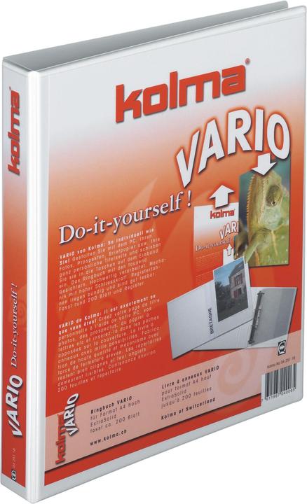 Immagine prodotto Kolma Raccoglitore ad anelli Vario A4 2 anelli altezza di riempimento 3,5 cm bianco (A4, 35 mm, 1 Pezzo/i)