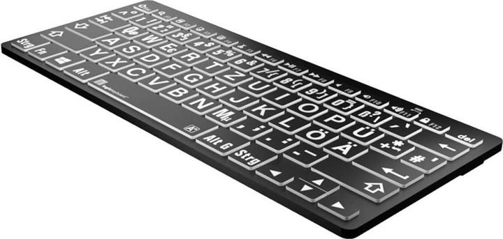 Produktbild Logickeyboard XL-Print White on Black dt. (PC/BT) (DE, Kabellos)