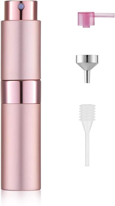 Swissdetector Wiederbefüllbarer Parfümzerstäuber - Aluminium 8 ml drehbar mit verstecktem Deckel - Pink