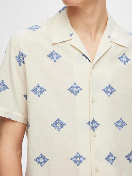 Actual product image Selected Homme Print cotton short sleeve shirt (S)