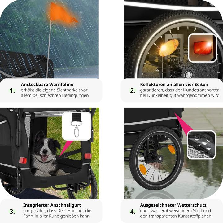 Actual product image tectake Dog Bike Trailer - Multifunctional, Foldable