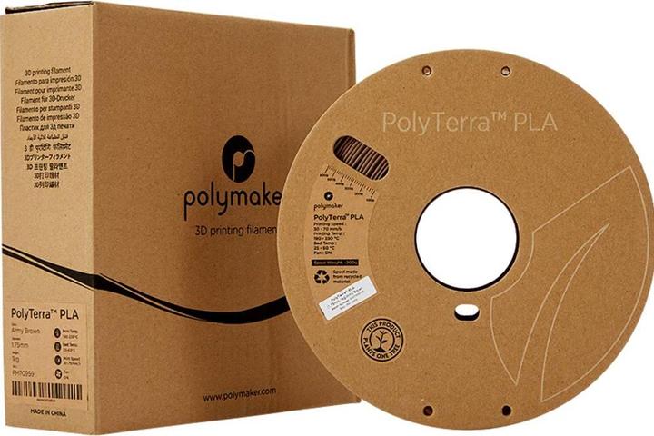 Produktbild Polymaker PolyTerra PLA - Army Brown - 1.75mm (PLA, 1.75 mm, 1000 g, Braun)