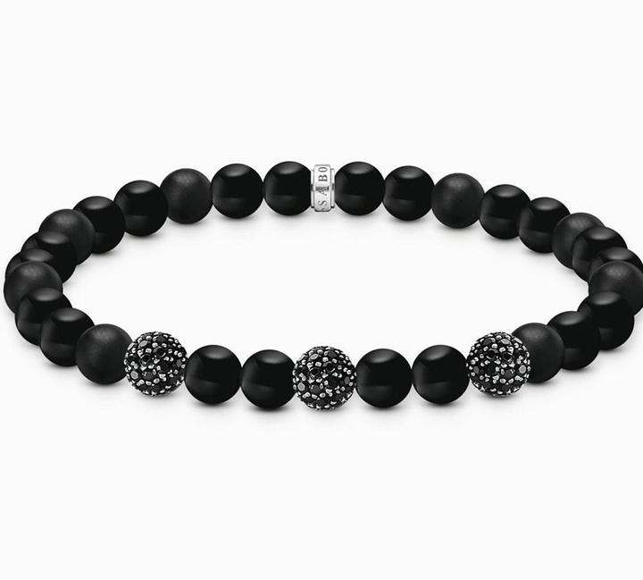 Image du produit Thomas Sabo Armband Obsidian und Zirkonia schwarz (19 cm, Argent 925)
