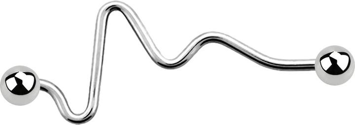 Immagine prodotto Star Piercing Battito cardiaco d'argento con due palline (senza ottone, Acciaio chirurgico 316L)