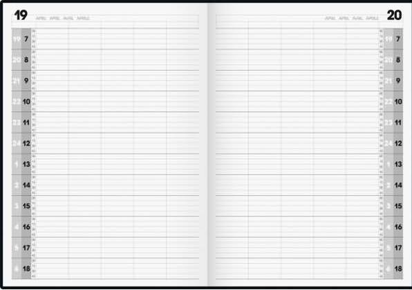 Productafbeelding Dienstkalender Agenda 24 21x29cm 1 dag/pagina schuimfolie omslag zwart (210 x 290 mm, Engels, Frans, Duits, Italiaans)