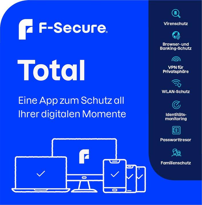 Actual product image F-Secure Total (5 User, 5 Devices/Users, 12 months)