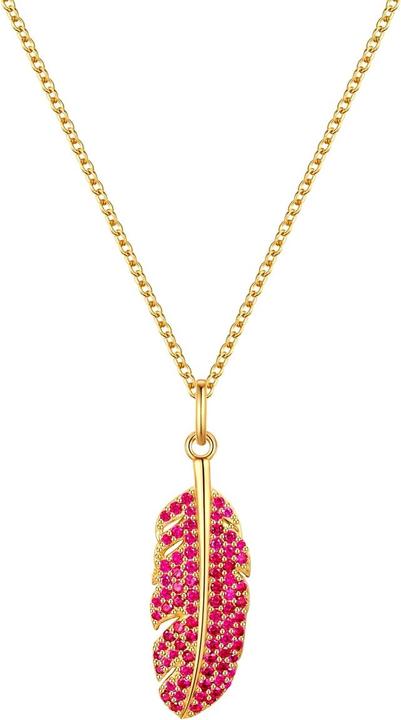 Immagine prodotto Glanzstücke München Collana da donna con piume in argento - 35052 (Argento, 50 cm)