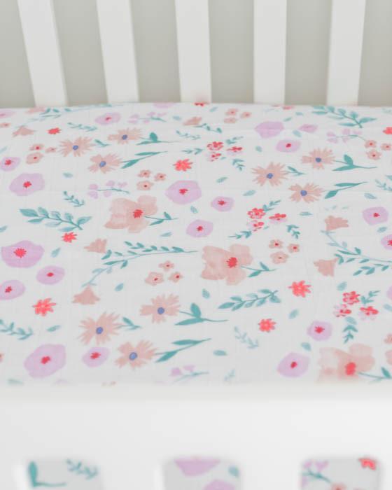 Image du produit little unicorn Feuilles de crèche brossées Morning Glory (70 x 140 cm)