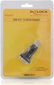 Produktbild Delock USB 2.0 zu Seriell Adapter (USB 2.0, DB9F, 16 cm)