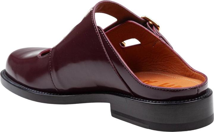 Produktbild Marni moccasin sabot in brushed leather color bordeaux (39)