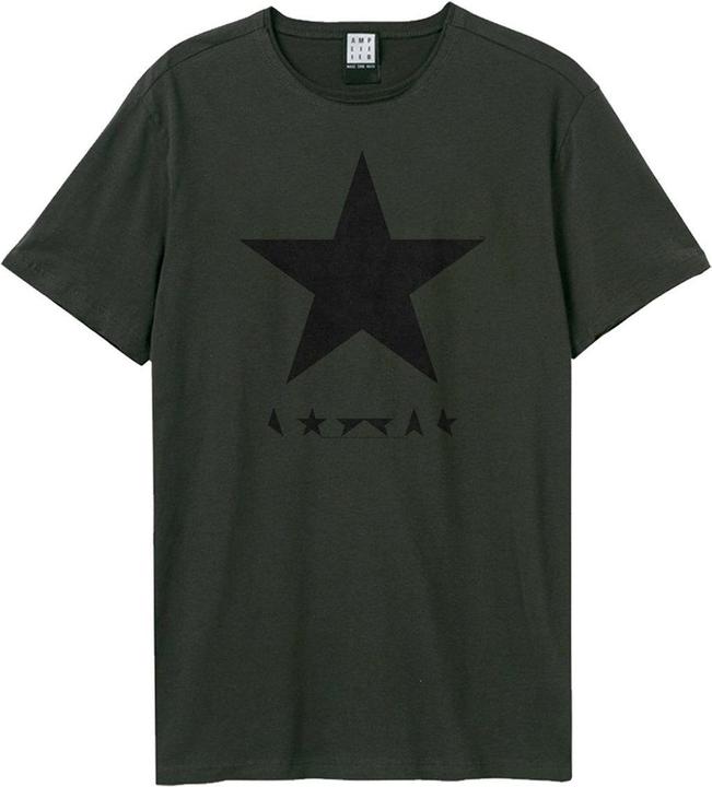 Actual product image Amplified Unisex Adult Black Star David Bowie T-Shirt (XL)