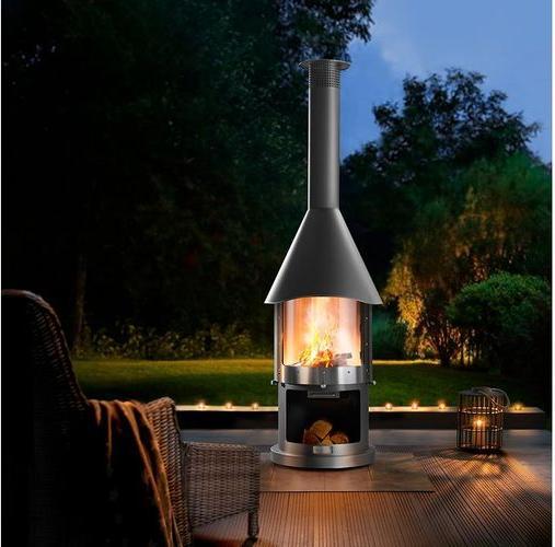 Immagine prodotto Buschbeck Barbecue a carbonella in acciaio inox camino Melbourne grigio chiaro rotondo