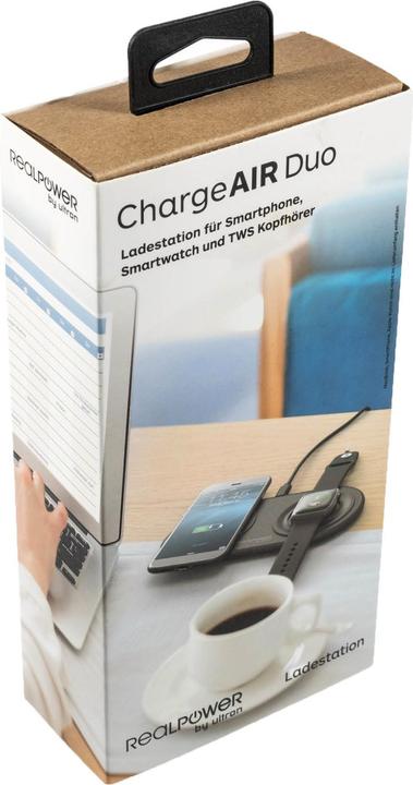 Immagine prodotto RealPower Caricabatterie ChargeAir Duo belaidė (15 W)