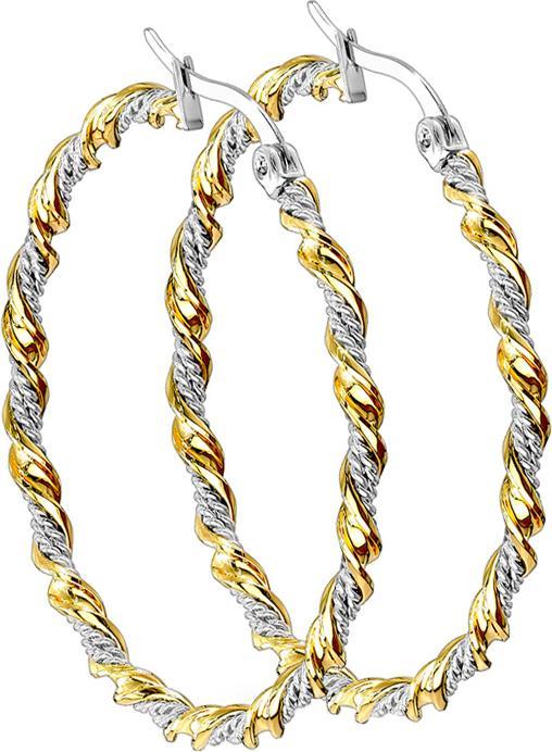 Produktbild Star Piercing Ohrring vergoldet rund geflochten (ohne Messing, Chirurgenstahl 316L)